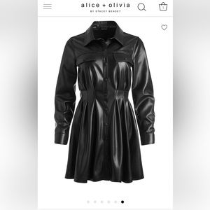 Alice Olivia Malina Faux Leather Dress Size Medium NWT